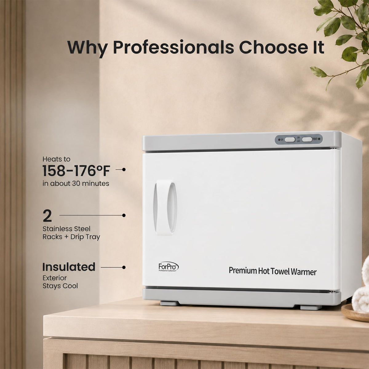 ForPro size comparison on countertop showing compact footprint and space-saving advantage