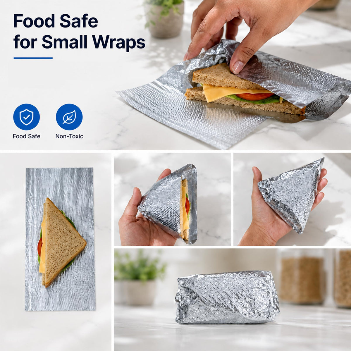 ForPro foil held in hand for size scale showing professional standard width benefit