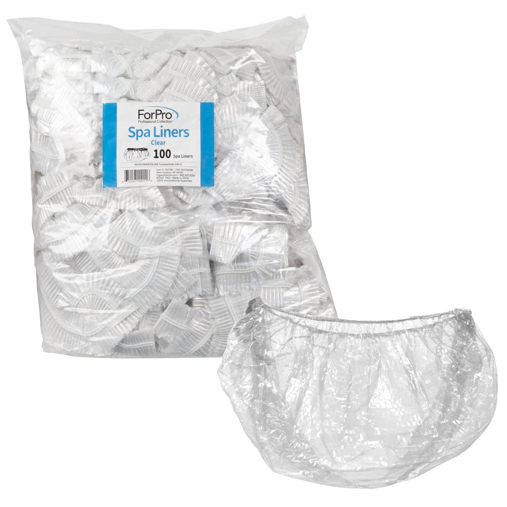 ForPro spa liners front packaging showing 100-count for quick restocking