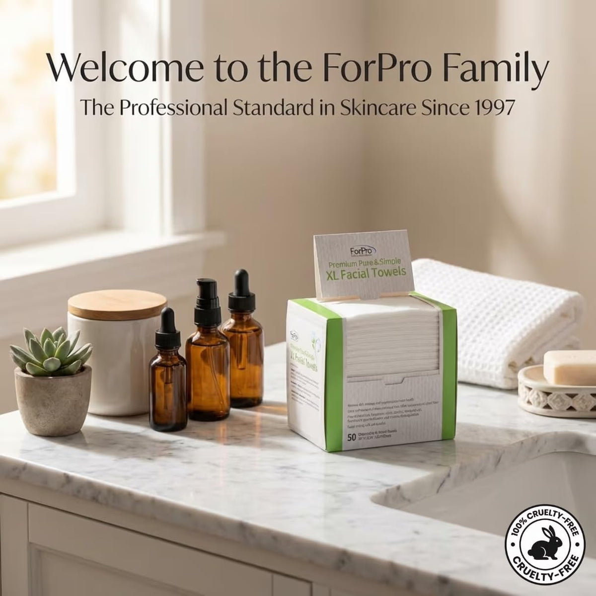 ForPro towels arranged in spa setting conveying professional, sanitary use