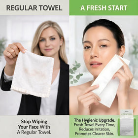 ForPro towel damp removing mascara demonstrating effective makeup lift