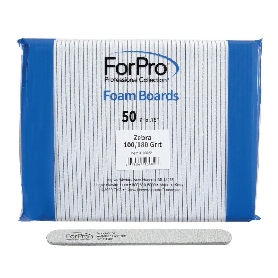ForPro zebra foam board front packaging showing 50-count and double-sided grits benefit