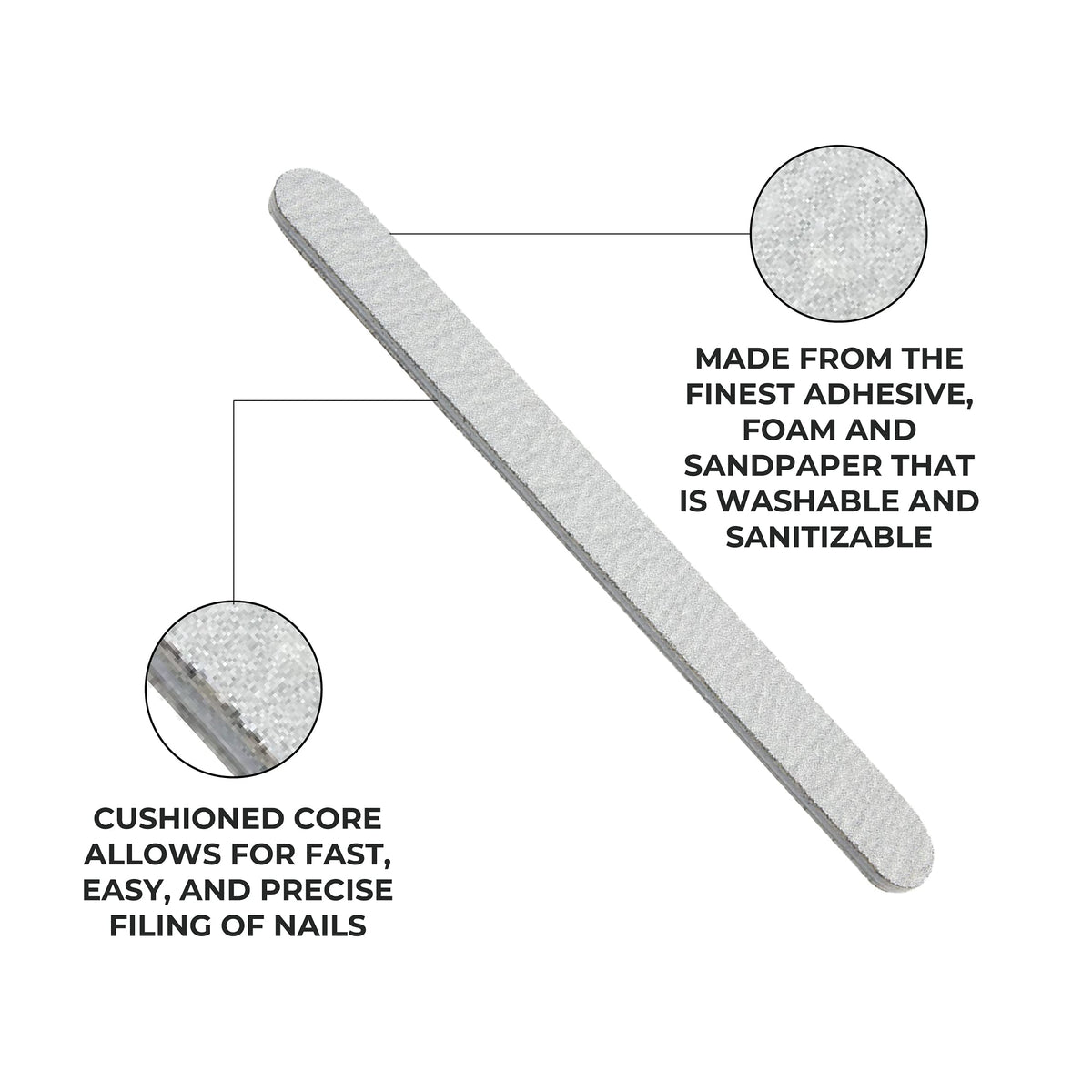 ForPro zebra foam board in salon use polishing an acrylic nail for faster shaping benefit