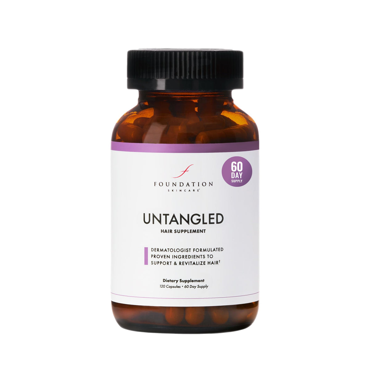 Foundation Skincare bottle front view showing label and 60-day supply benefit