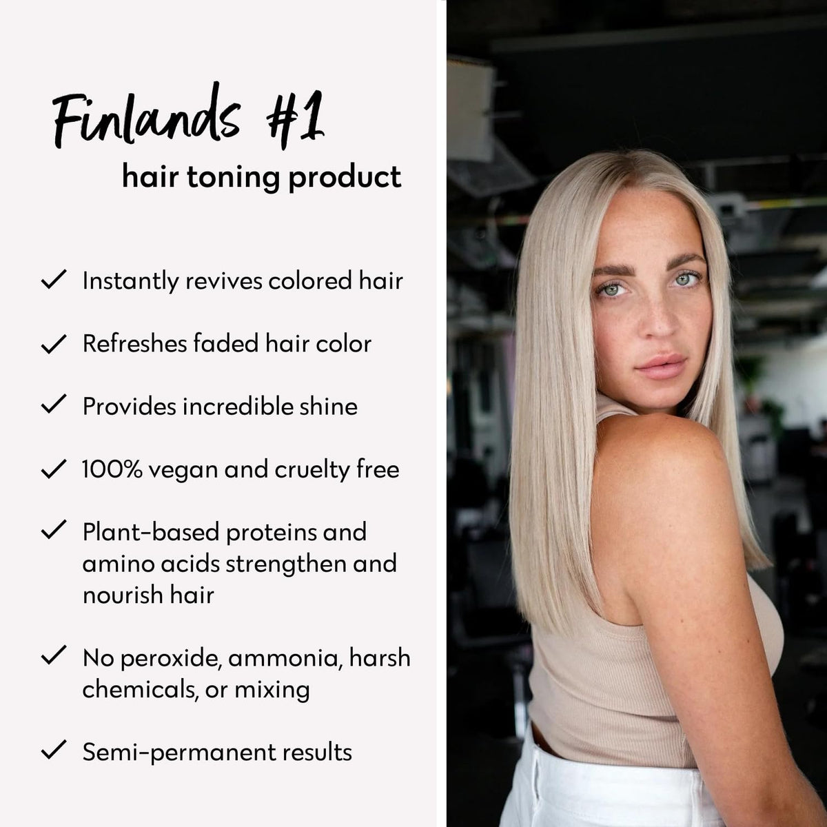 FOUR REASONS ingredient label view highlighting plant proteins and sulfate-free