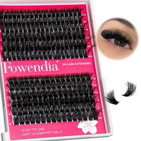 Fowendia front packaging showing cluster lash tray for easy selection and quick application