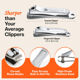 Fox Medical Equipment clippers in hand illustrating size and leverage benefits