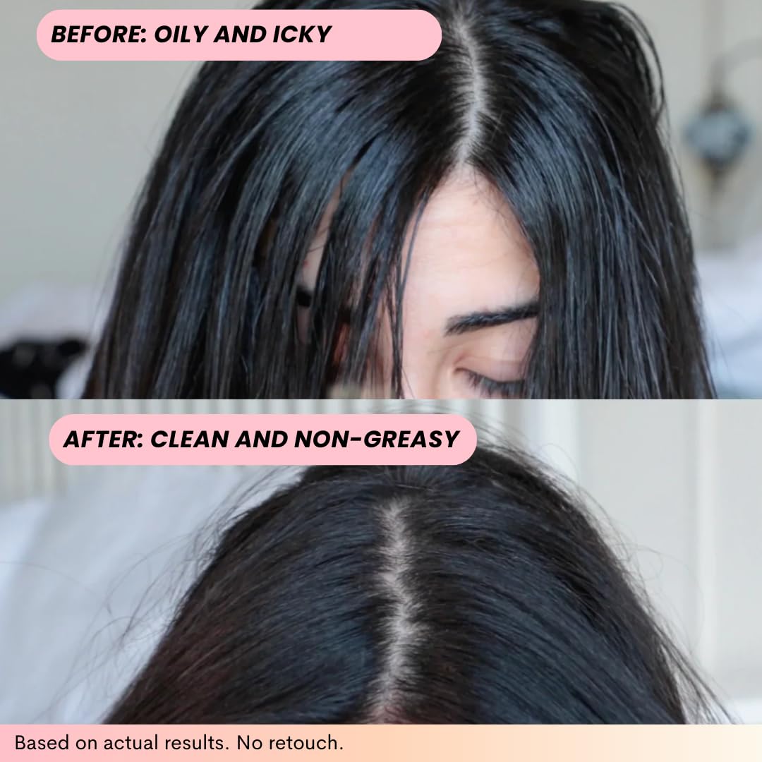 FoxyBae root application before and after absorbing oil and adding lift