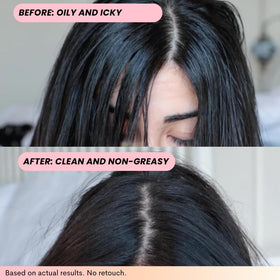 FoxyBae root application before and after absorbing oil and adding lift