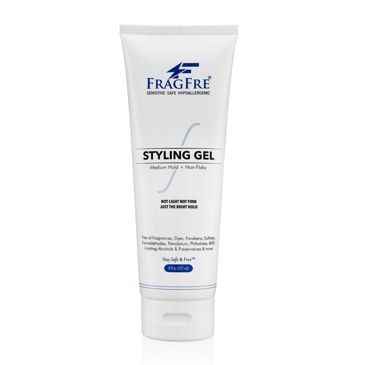 FRAGFRE front packaging 8 oz showing unscented medium hold benefit