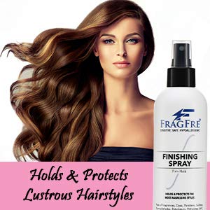 FRAGFRE bottle in bathroom setting suggesting daily styling routine