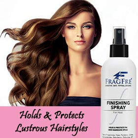 FRAGFRE bottle in bathroom setting suggesting daily styling routine