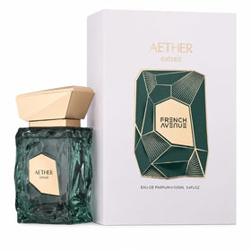 Fragrance World Aether bottle front view showing elegant design and premium presence