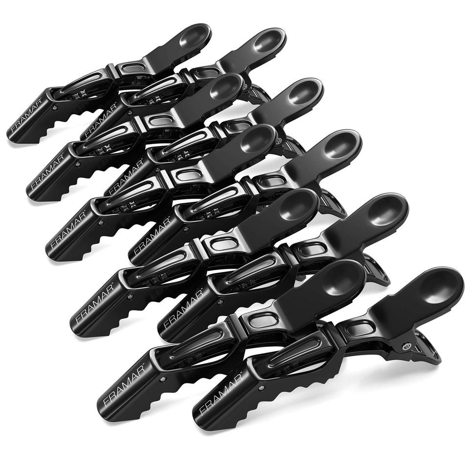 FRAMAR front pack view showing ten black alligator clips for easy sectioning