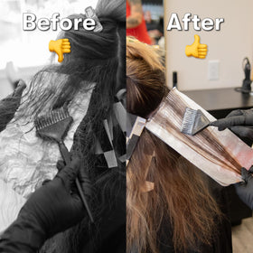 FRAMAR boards in use during salon balayage demonstrating steadier color placement