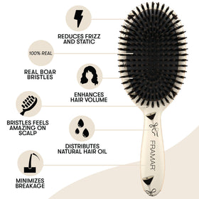 FRAMAR brush placed on bathroom counter for daily routine, convenient