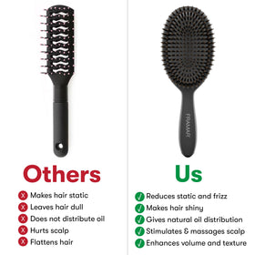 FRAMAR brushing at roots with blow-dryer to show added lift and natural volume