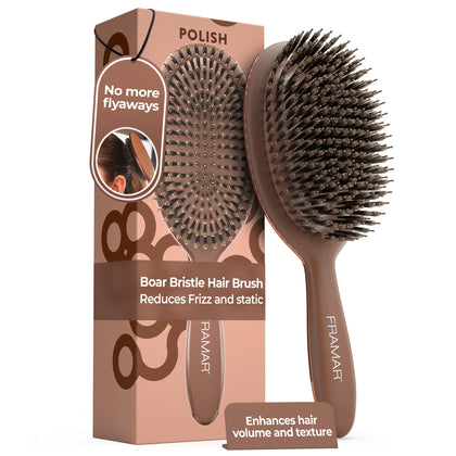 FRAMAR chocolate brush front view showing compact design and easy grip
