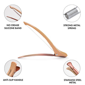 FRAMAR clip securing a thick hair section without slipping, ideal for styling control