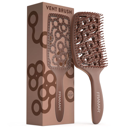 FRAMAR curved brush front packaging showing chocolate color and vents for faster drying