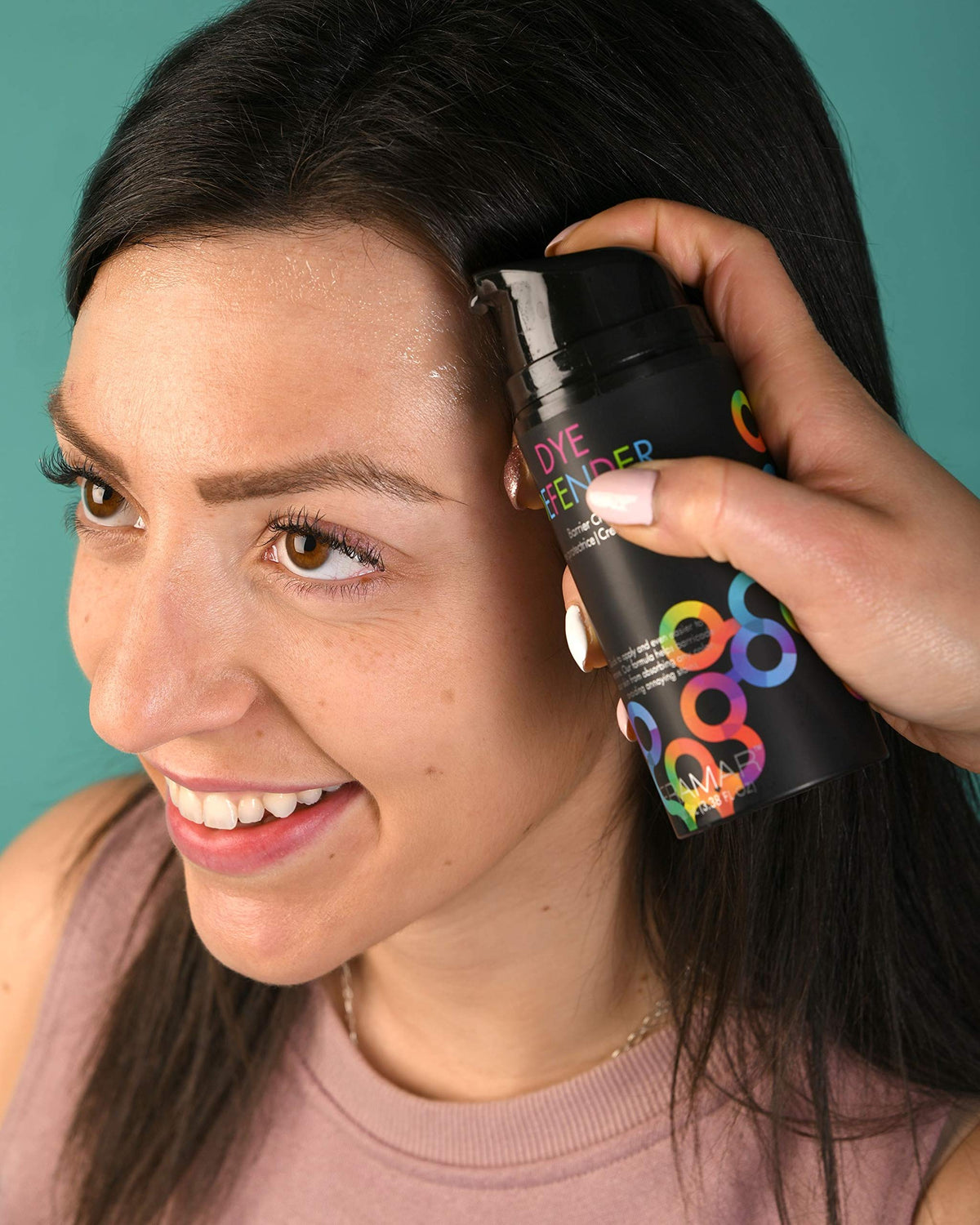 FRAMAR application at hairline demonstrating easy fingertip use and clean edges