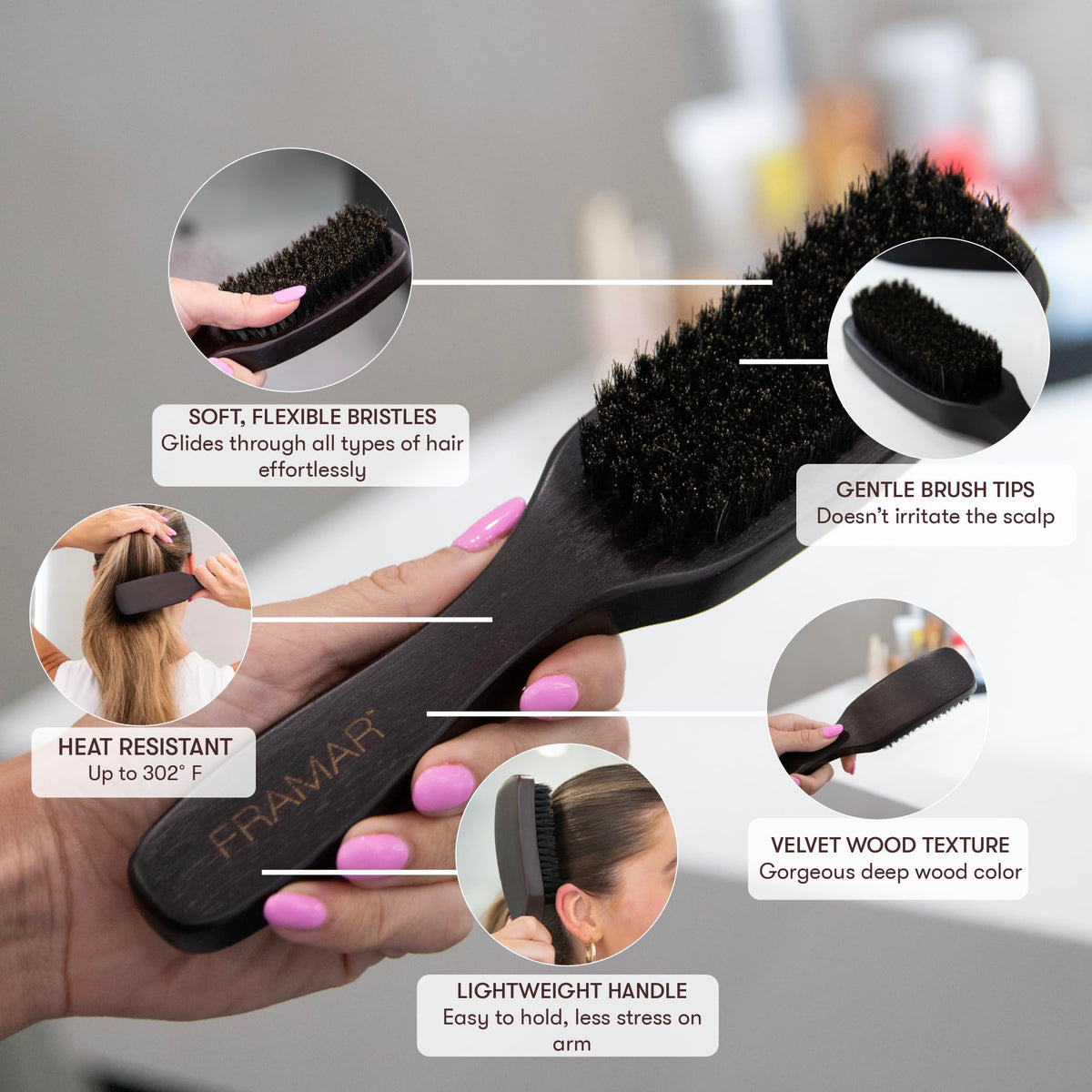 FRAMAR handle detail offering comfortable grip for precise control