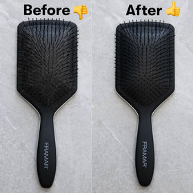 FRAMAR fine wire-bristle closeup scraping lint and product buildup effectively