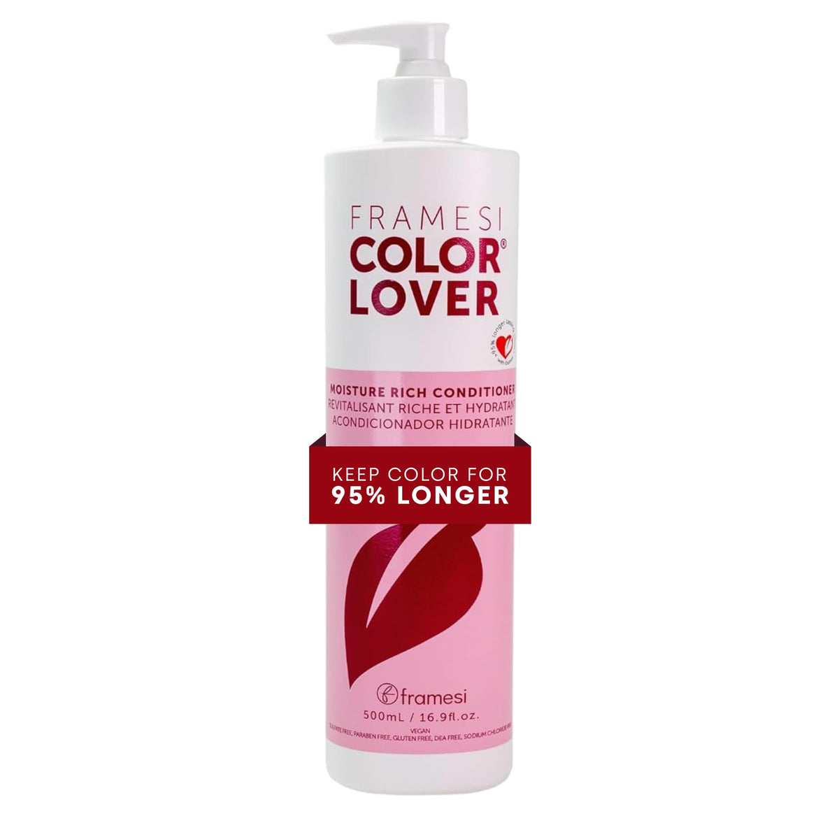 Framesi Color Lover front packaging showing bottle and label, clear salon styling benefit