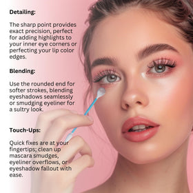 Fran Wilson swab cleaning nail edge demonstrating tidy nail cleanup and grooming benefit