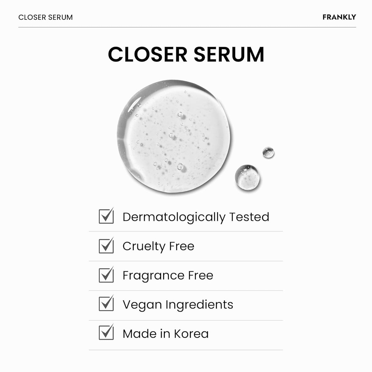 FRANKLY bottle on bathroom shelf lifestyle conveying everyday skincare routine benefit