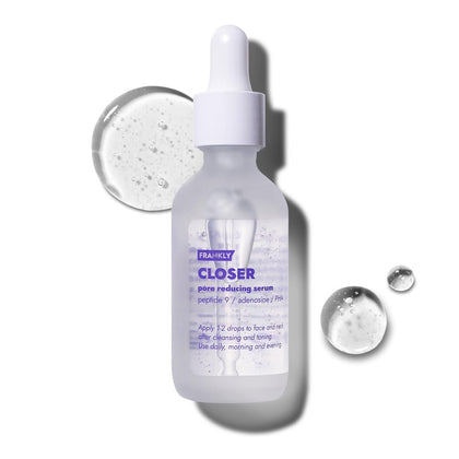 FRANKLY front bottle shot showing jumbo serum and clear labeling benefit