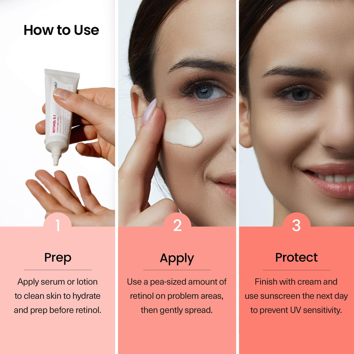FRANKLY applied at night demonstrating gentle evening skincare step