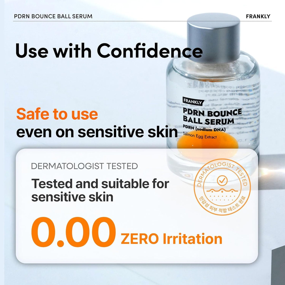 FRANKLY bottle staged in bathroom routine to show daily skincare compatibility
