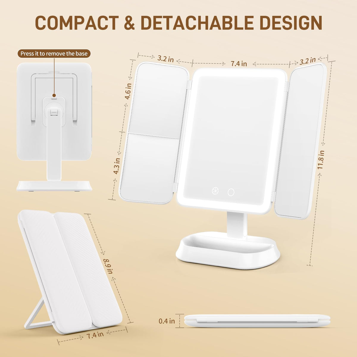 FRANO close-up of LED strip highlighting soft three-color light options