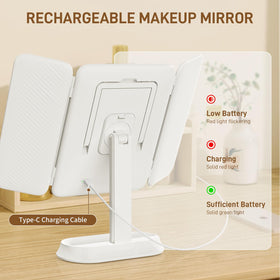 FRANO on a bathroom vanity in use showing rechargeable convenience for daily routines