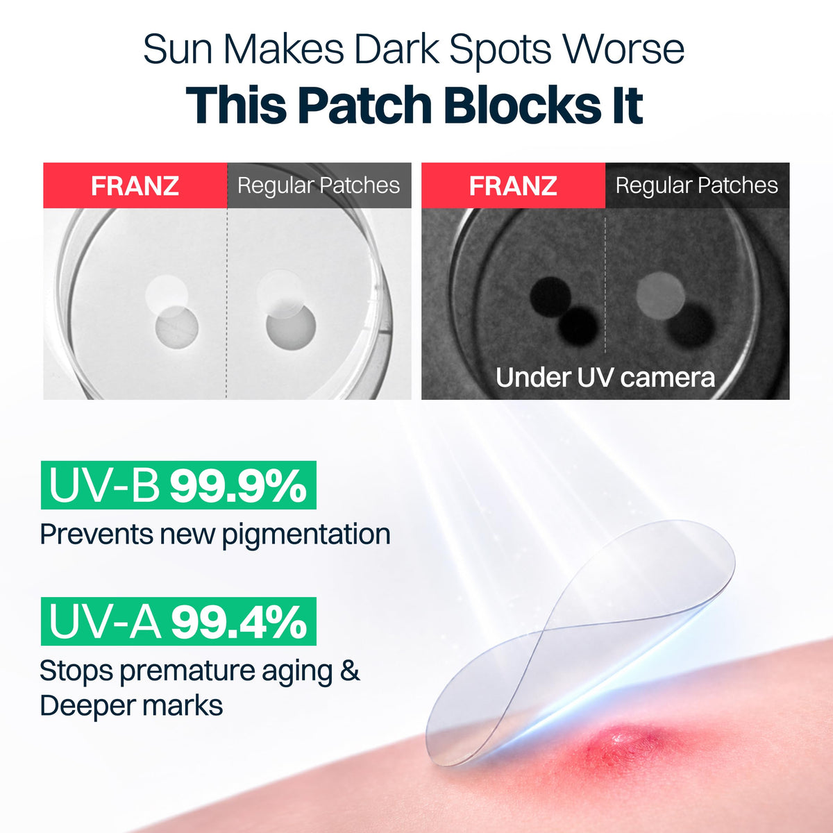 FRANZ ingredients layout with niacinamide and tranexamic acid, highlights brightening benefit