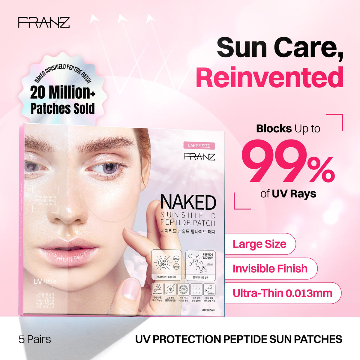 FRANZ patch close-up revealing ultra-thin clear material and smooth finish