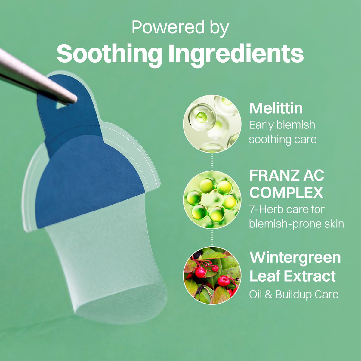 FRANZ step-by-step application showing clean skin and firm patch adhesion