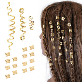 FRDTLUTHW front packaging showing gold braid jewelry, clear set contents and styling benefit
