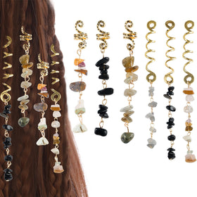 FRDTLUTHW front view of six-piece hair charms pack showing designs and black finish benefits styling