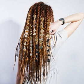 FRDTLUTHW side view of wrap-style charm demonstrating secure fit around braid for comfort