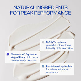 Freaks of Nature sunscreen being applied on hand highlighting blendable coverage