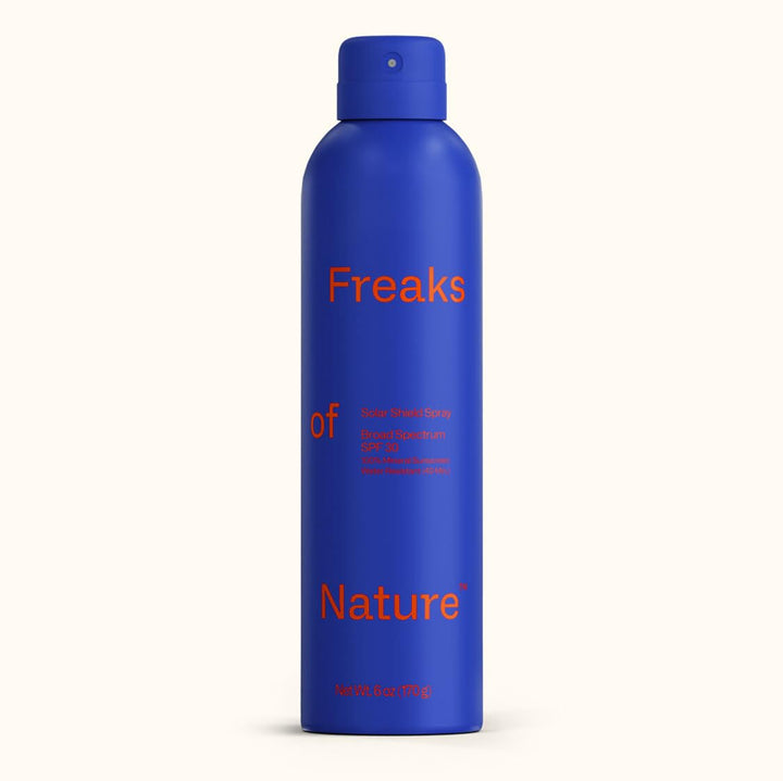 Freaks of Nature Solar Shield front packaging showing SPF 30 and eco labels for clear product identification and trust