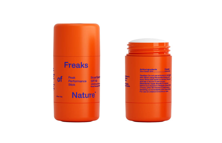 Freaks of Nature sun stick front packaging showing SPF 50 protection