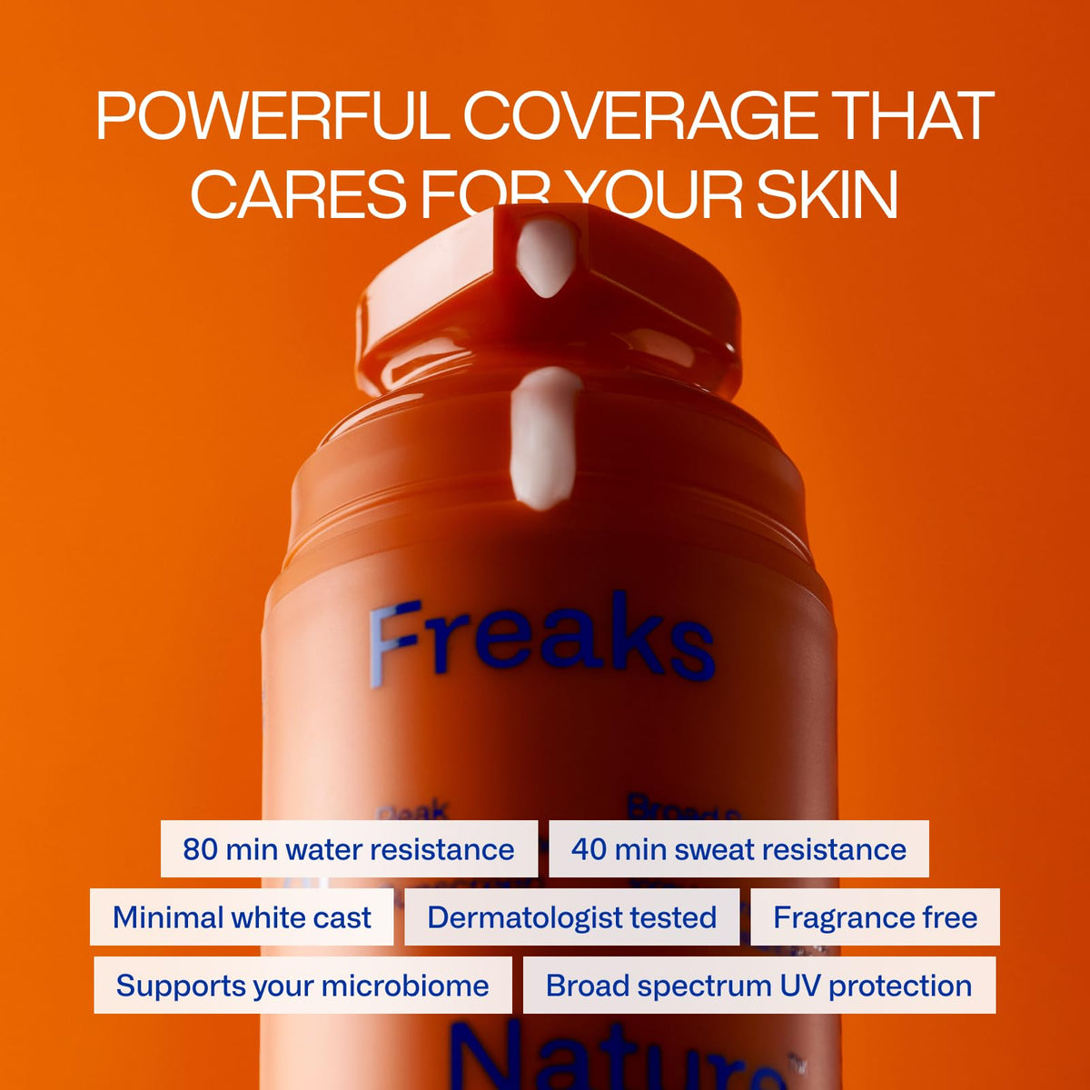 Freaks of Nature cream texture close-up demonstrating fast absorption benefit