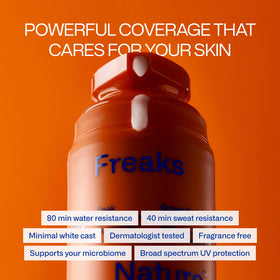 Freaks of Nature cream texture close-up demonstrating fast absorption benefit