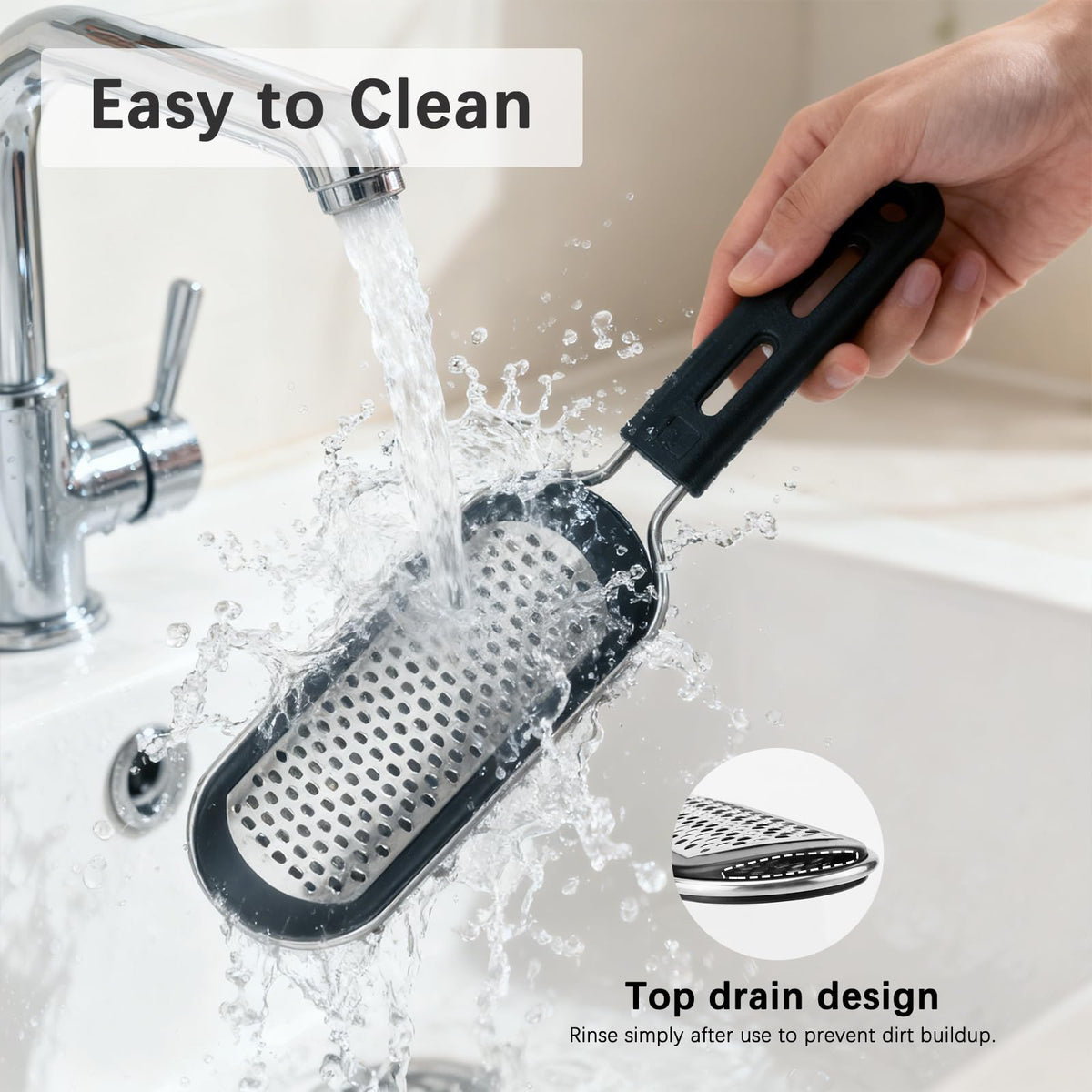 FREATECH foot file used in shower for convenient wet use
