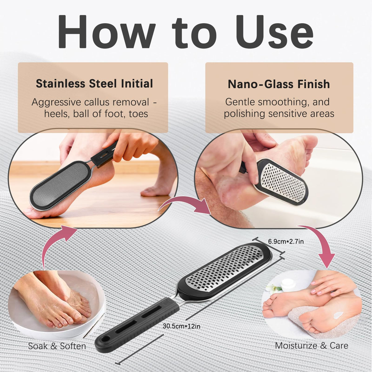FREATECH nano glass surface detail for gentle smoothing benefit
