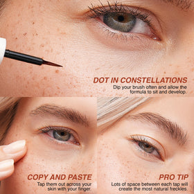 Freck Beauty step-by-step application showing control and layered results