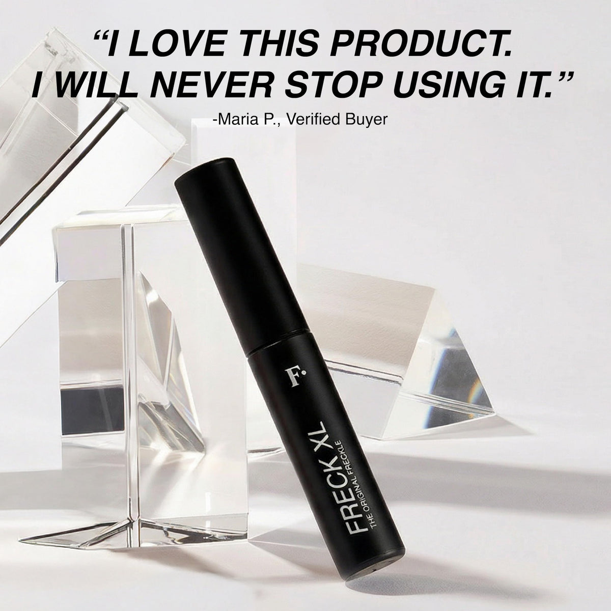 Freck Beauty label and ingredients panel highlighting clean vegan formula